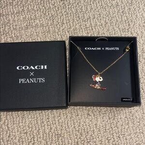 Adorable NWT  Coach X Peanuts Snoopy Ski Pendant Necklace 🐾⛷️❤️🎁